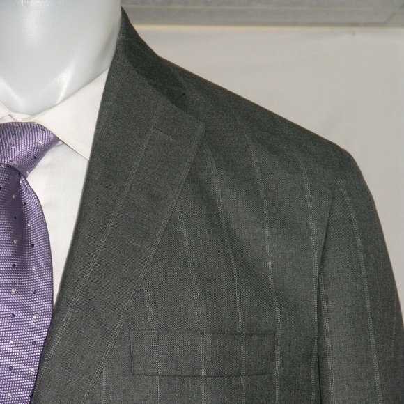Brooks Brothers Own Make Gray Striped Mohair Blend Two Button Suit 44L